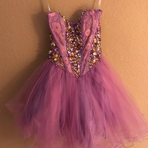 Sherrie Hill Strapless beaded/tulle cocktail/homecoming dress